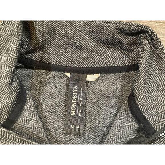 Mondetta Black & Gray Herringbone Quarter Zip Long Sleeve Women’s M - Picture 2 of 9